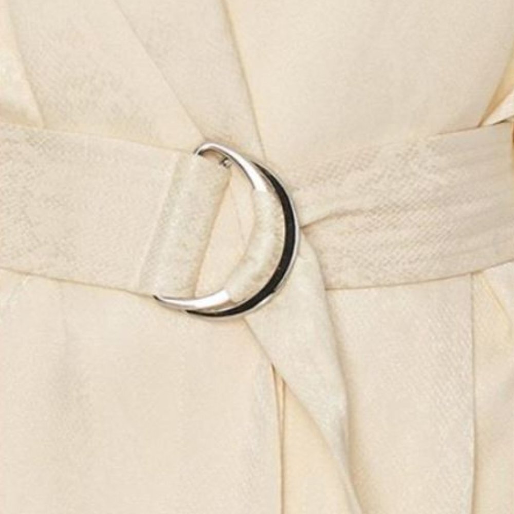 SALLY LAPOINTE Snake-Effect Belted Blouse